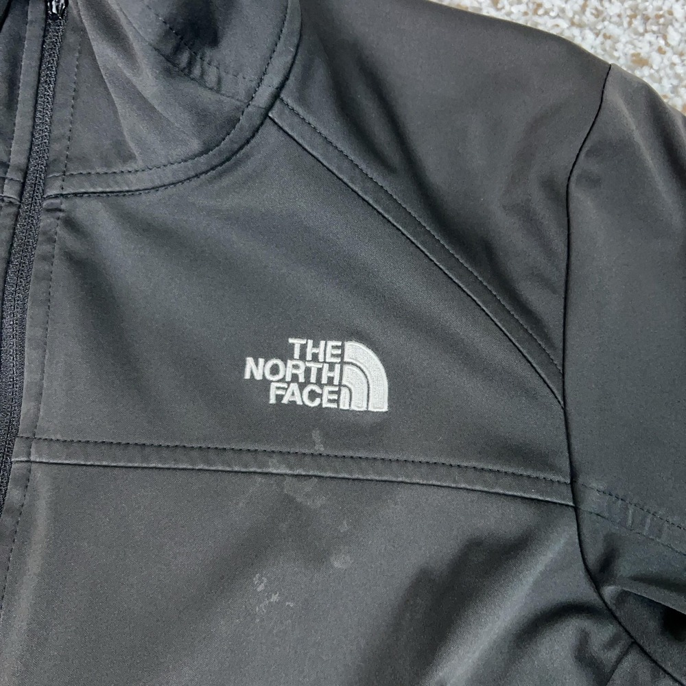North Face Jacket Womens Small Black Softshell Full Zip Fitted Outdoor Hiking - Picture 2 of 10